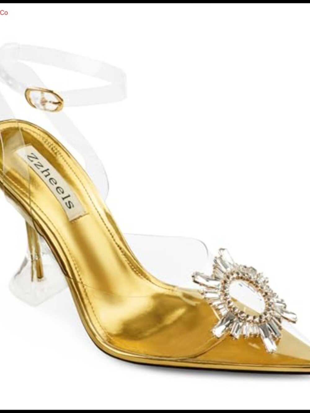Rhinestone Pointed Toe Heels Faux Leather Ankle Strap Pumps for Wedding